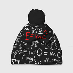 Шапка с помпоном E=mc2: Black Style, цвет: 3D-черный