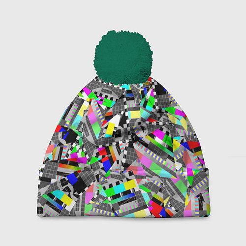 Шапка c помпоном Экран профилактики / 3D-Зеленый – фото 1