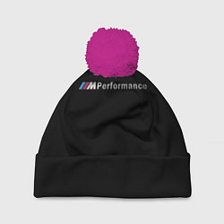 Шапка с помпоном BMW PERFORMANCE ЧЁРНЫЙ БМВ, цвет: 3D-малиновый