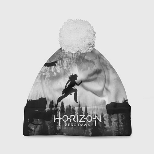 Шапка c помпоном Horizon Zero Dawn: Dark Runner / 3D-Белый – фото 1