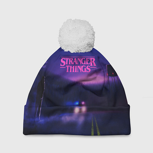 Шапка c помпоном Stranger Things: Neon Road / 3D-Белый – фото 1