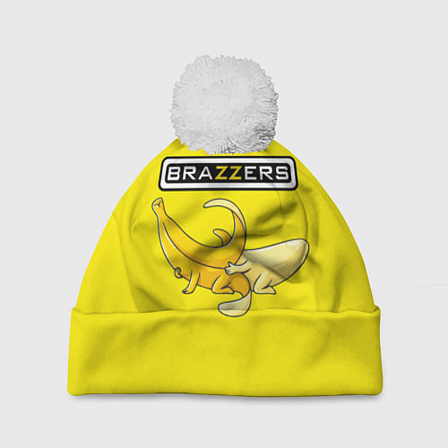 Шапка c помпоном Brazzers: Yellow Banana / 3D-Белый – фото 1