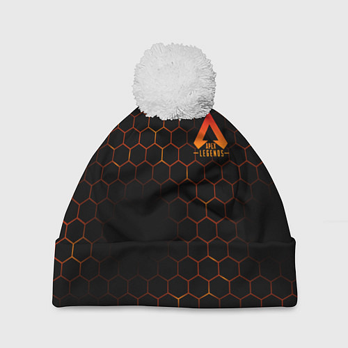 Шапка c помпоном Apex Legends: Orange Carbon / 3D-Белый – фото 1