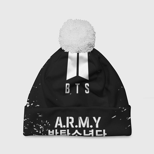 Шапка c помпоном BTS ARMY / 3D-Белый – фото 1