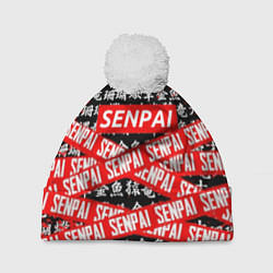 Шапка с помпоном SENPAI, цвет: 3D-белый