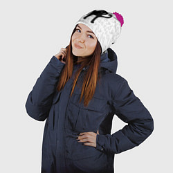 Шапка с помпоном ЪУЪ СЪУКА, цвет: 3D-малиновый — фото 2