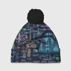 Шапка с помпоном HOLLOW KNIGHT WORLD, цвет: 3D-черный