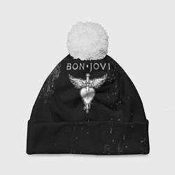 Шапка с помпоном Bon Jovi, цвет: 3D-белый