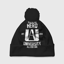 Шапка с помпоном My Hero Academia белый лого, цвет: 3D-черный
