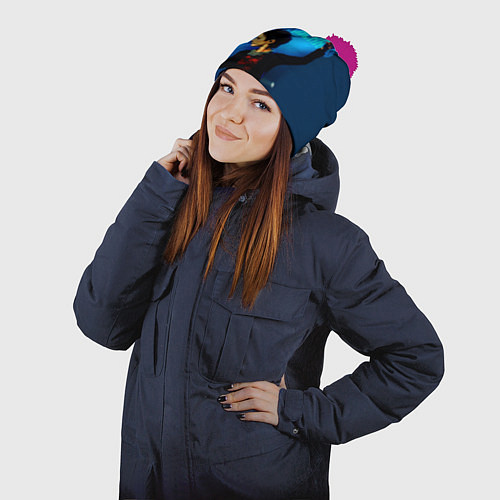 Шапка c помпоном The Cranberries / 3D-Малиновый – фото 2