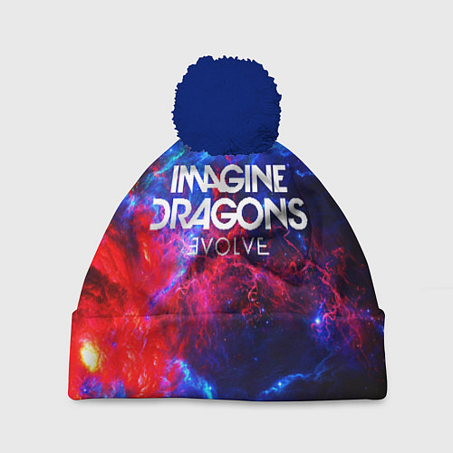 Шапка c помпоном IMAGINE DRAGONS / 3D-Тёмно-синий – фото 1