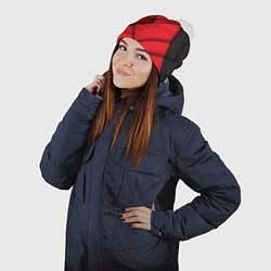 Шапка с помпоном Линии абстракции, цвет: 3D-белый — фото 2