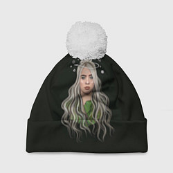 Шапка с помпоном Billie Eilish Black Art, цвет: 3D-белый