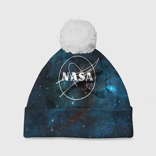 Шапка c помпоном NASA / 3D-Белый – фото 1