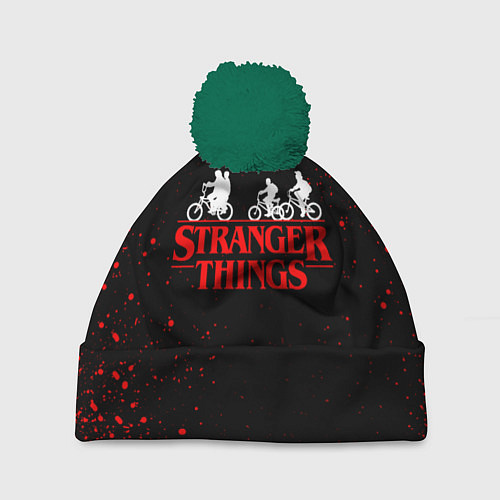 Шапка c помпоном STRANGER THINGS / 3D-Зеленый – фото 1