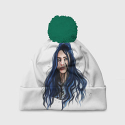 Шапка с помпоном BILLIE EILISH, цвет: 3D-зеленый