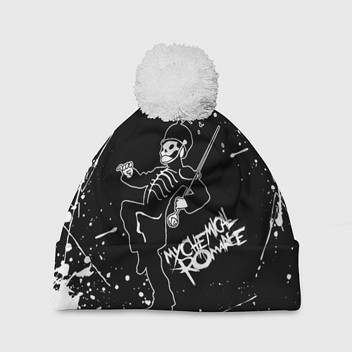 Шапка c помпоном My Chemical Romance / 3D-Белый – фото 1