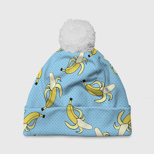 Шапка c помпоном Banana art / 3D-Белый – фото 1