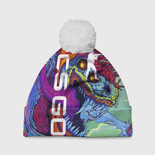 Шапка c помпоном CS GO HYPERBEAST / 3D-Белый – фото 1