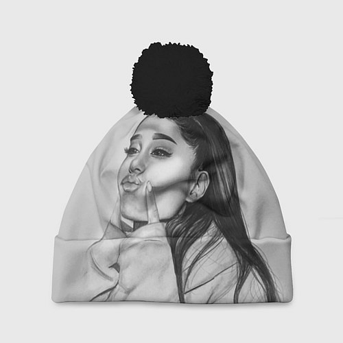 Шапка c помпоном Ariana Grande Ариана Гранде / 3D-Черный – фото 1