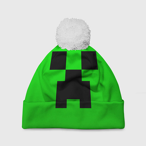 Шапка c помпоном MINECRAFT / 3D-Белый – фото 1