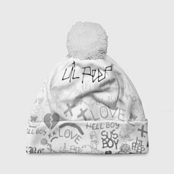 Шапка с помпоном LIL PEEP, цвет: 3D-белый