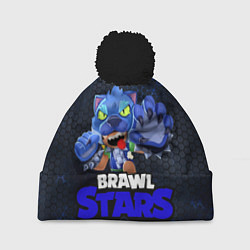 Шапка с помпоном Brawl Stars Blue Hex, цвет: 3D-черный