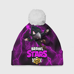 Шапка с помпоном Brawl Stars CROW, цвет: 3D-белый