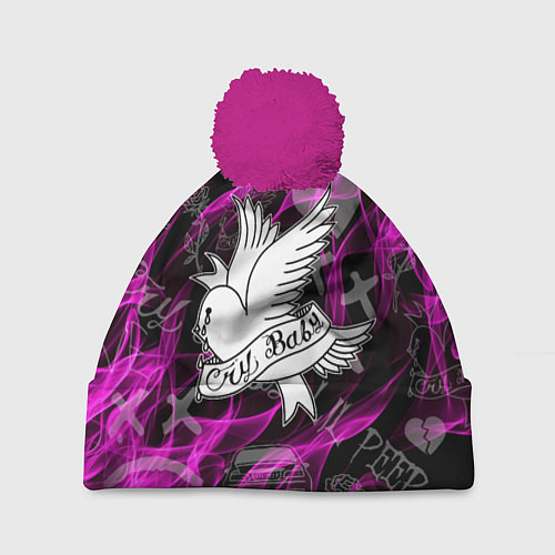 Шапка c помпоном LIL PEEP / 3D-Малиновый – фото 1