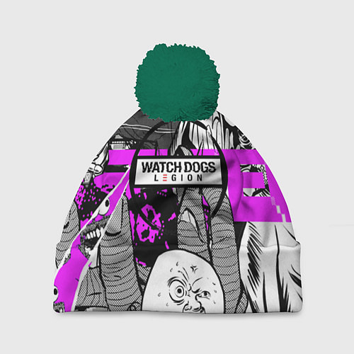 Шапка c помпоном WATCH DOGS:LEGION / 3D-Зеленый – фото 1
