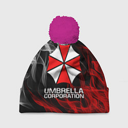 Шапка с помпоном UMBRELLA CORP, цвет: 3D-малиновый