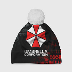 Шапка с помпоном RESIDENT EVIL UMBRELLA CORP, цвет: 3D-белый