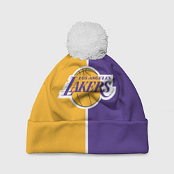 Шапка с помпоном LA LAKERS, цвет: 3D-белый