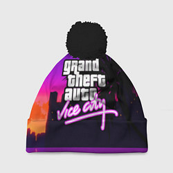 Шапка с помпоном GTA:VICE CITY, цвет: 3D-черный