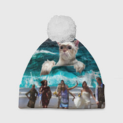 Шапка с помпоном Морской Кошак, цвет: 3D-белый