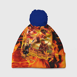 Шапка с помпоном Judas Priest, цвет: 3D-тёмно-синий