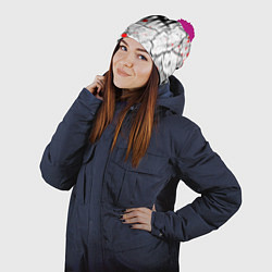 Шапка с помпоном DEAD BY DAYLIGHT, цвет: 3D-малиновый — фото 2