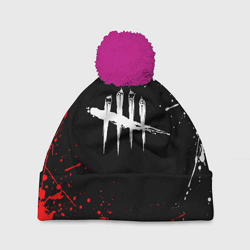 Шапка c помпоном DEAD BY DAYLIGHT / 3D-Малиновый – фото 1