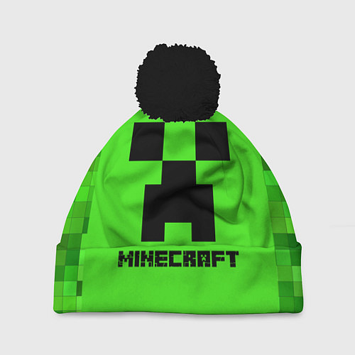 Шапка c помпоном MINECRAFT / 3D-Черный – фото 1