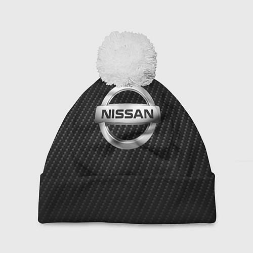 Шапка c помпоном NISSAN / 3D-Белый – фото 1