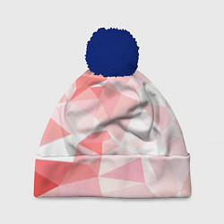 Шапка с помпоном Pink abstraction, цвет: 3D-тёмно-синий