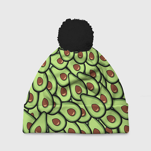 Шапка c помпоном АВОКАДО / 3D-Черный – фото 1