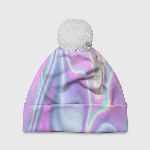 Шапка c помпоном Vaporwave / 3D-Белый – фото 1