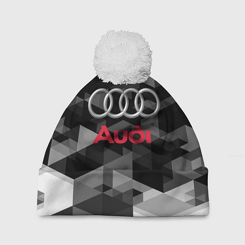 Шапка c помпоном AUDI / 3D-Белый – фото 1