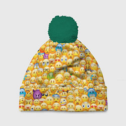 Шапка c помпоном Смайлики Emoji