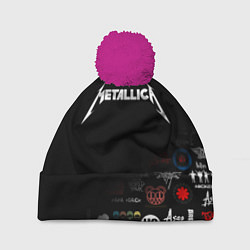 Шапка с помпоном Metallica, цвет: 3D-малиновый