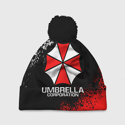 Шапка c помпоном RESIDENT EVIL UMBRELLA / 3D-Черный – фото 1