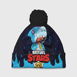 Шапка с помпоном BRAWL STARS LEON SHARK, цвет: 3D-черный