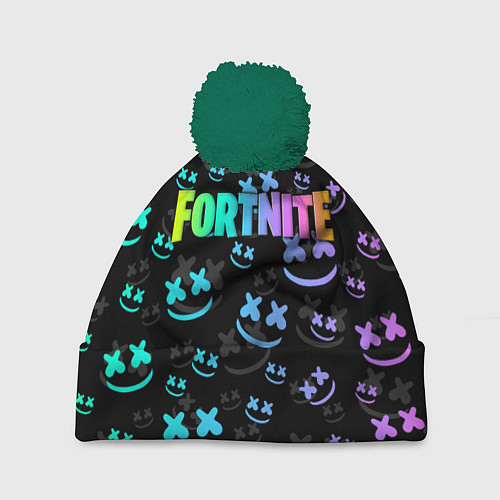 Шапка c помпоном Fortnite & Marshmello / 3D-Зеленый – фото 1