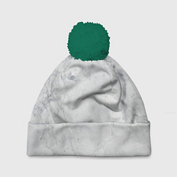 Шапка с помпоном Мрамор, цвет: 3D-зеленый